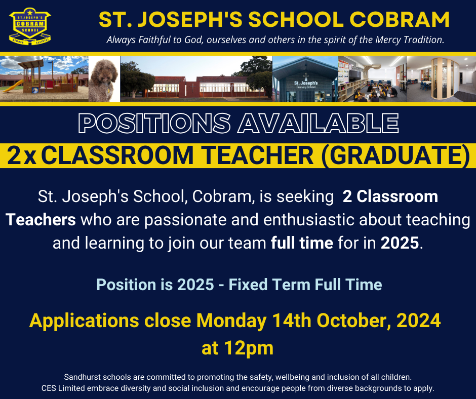 2025 SJC Job Advertisement Classroom Teacher 1